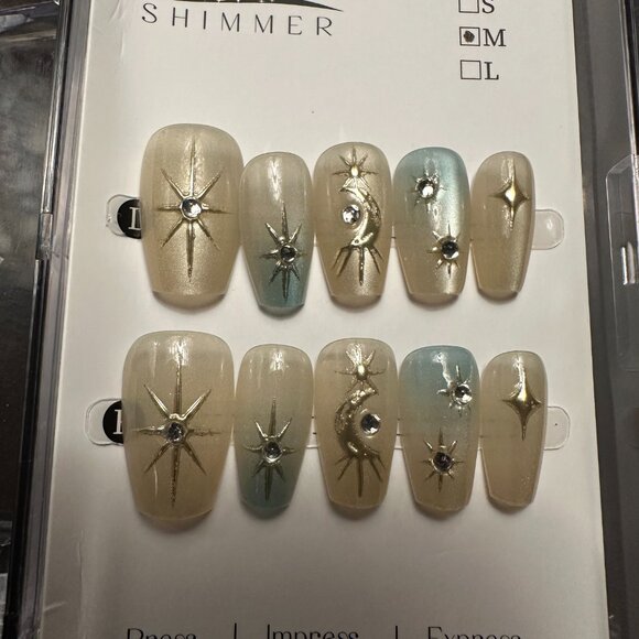 Siren Shimmer Other - Handcrafted press on nails.